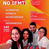 IFMT Rondonópolis abre inscrição para 140 vagas para o Ensino Médio Integrado