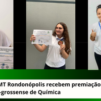 Estudantes do IFMT Rondonópolis recebem premiação nas Olimpíadas Mato-grossense de Química